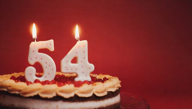 Number 54 Birthday cake. Fifty four number birthday cake	
