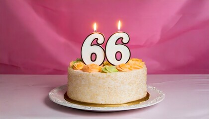 Number 66 Birthday cake. Sixty six number birthday cake	
