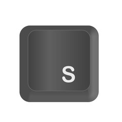 Vector Letter S in black on the keyboard