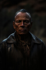 Obraz premium handsome Diné (Navajo) man in the rain