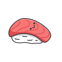 Maguro Sushi icon in doodle style isolated on white background. Vector illustration.