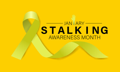 Vector illustration on the theme of National Stalking awareness month . Banner, greeting card, poster with background design. 