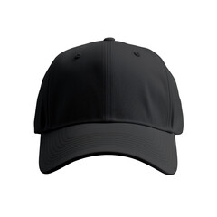 Black baseball cap isolated on transparent background. PNG file, cut out - obrazy, fototapety, plakaty