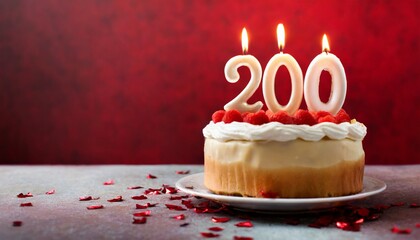 Number 200 Birthday cake. Two hundred number Birthday cake	
