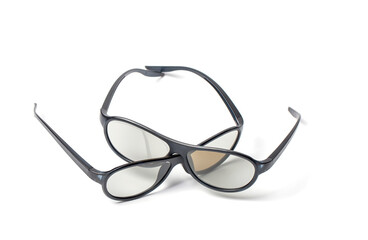 3D viewing glasses on a white background