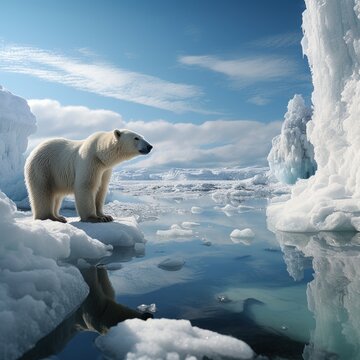 un oso polar observando