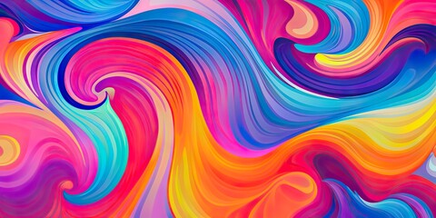 Fototapeta premium Psychedelic retro classic background incorporating vibrant watercolor elements