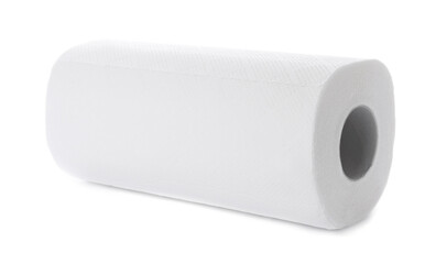 One roll of paper towels isolated on white