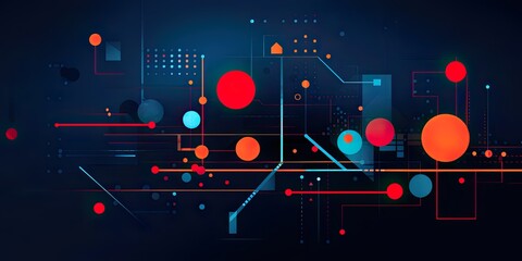 Obraz premium Clean and Minimalistic Tech-Themed Memphis Background with Sleek Design