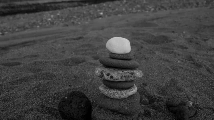 Fotobehang Zen Stenen stones in the sand  © RoseAnn