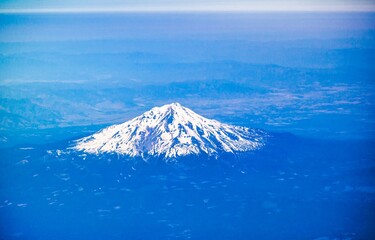 Mount Shasta, United States - June 17, 2012 : Mount Shasha is clear from far as it is one of the...