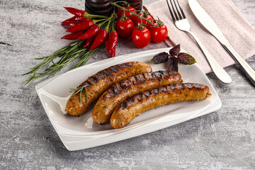 Grilled meat sausages with spices