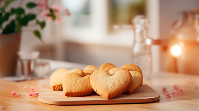 Heart shaped Valantine suger cookies