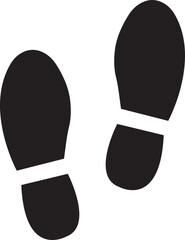 Black silhouette of footprint Icon. Footprint Icon in Fill Graphic Design. Human footprint track. Footprint clip isolated on Transparent Background. Shoe soles print. Impression icon barefoot.