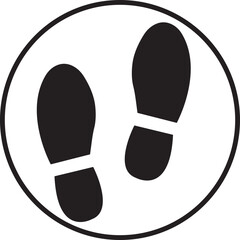 Black silhouette of footprint Icon. Footprint Icon in Fill Graphic Design. Human footprint track. Footprint clip isolated on Transparent Background. Shoe soles print. Impression icon barefoot.