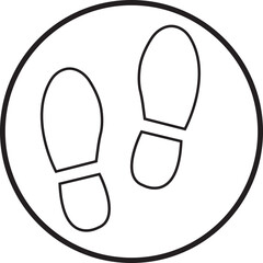 Black silhouette of footprint Icon. Footprint Icon in linear Graphic Design editable stock. Human footprint track. Footprint clip on Transparent Background. Shoe soles print. Impression icon barefoot.