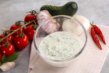Traditional delicious appetizer; greek tzatziki (Turkish name; cacik)