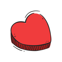 Vector hearts hand drawn scribble filled line