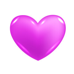 Vector icon illustration purple heart isolated on white