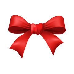 Vector realistic red gift bow isolated on white background