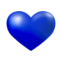 Vector shiny blue heart illustration on white