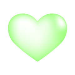 Vector shiny green heart illustration on white background