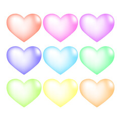 Vector shiny colorful heart illustration on white background