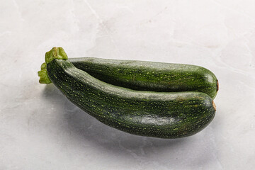 Raw young small green zucchini