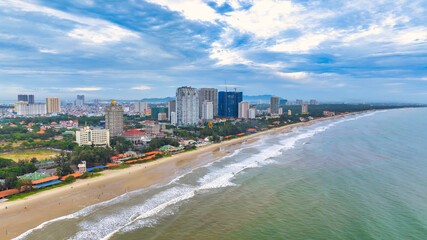 Vung Tau city and coast, Vietnam. Vung Tau is a famous tourism coastal city in the South of Vietnam. Travel concept