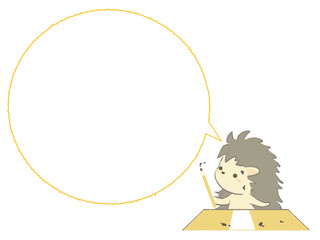 ハガキを書くハリネズミのフレーム