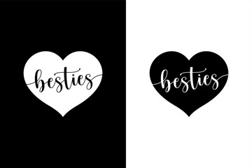 Besties logo hearts design template