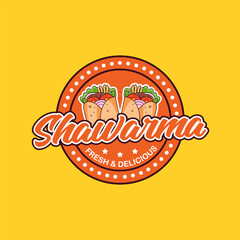 Shawarma logo design template illustration