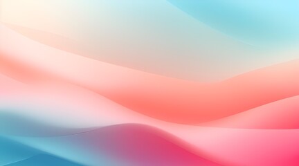 Sky blue azure teal pink coral peach beige white abstract background. Color gradient ombre blur. Light pale pastel soft shade. Rough grain noise. Matt brushed shimmer. Liquid water. Design. Minimal