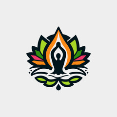 Yoga illustration logo design inspiration
