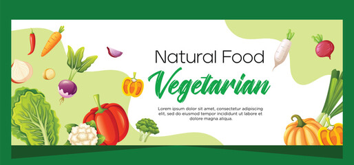 Horizontal banner template for vegetarian