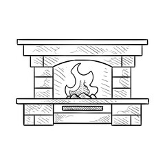 fireplaces handdrawn illustration