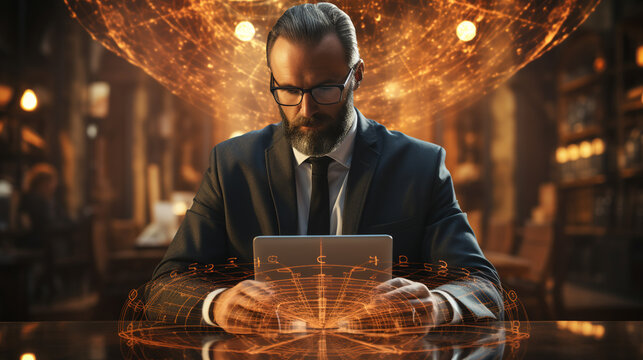 Medical technology, online health, global health network concept. Doctor using digital tablet and laptop computer, electronic medical record. 