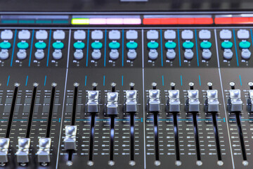 Sound mixer equalizer control panel console for audio system volume