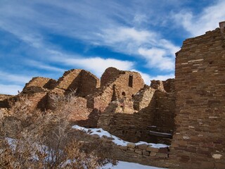 Chaco Canyon National Park - New Mexico, USA. City ruins of Anasazi lost civilization
