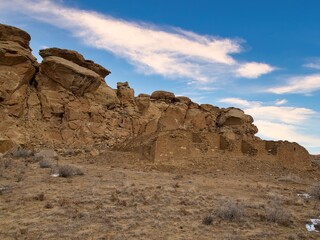 Chaco Canyon National Park - New Mexico, USA. City ruins of Anasazi lost civilization