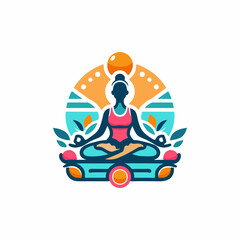 Yoga illustration logo design inspiration