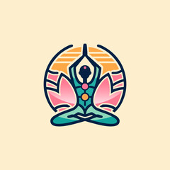 Yoga illustration logo design inspiration