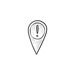 location point icon handdrawn illustration
