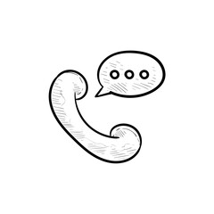 phone call icon handdrawn illustration
