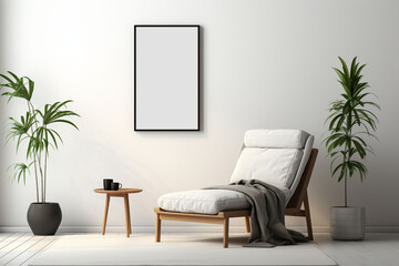 Minimalist Poster Frame Mockup Indoor created with Generative AI