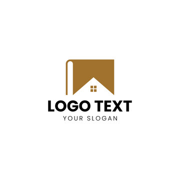 Modern Book House Logo Design Icon Vector