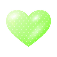 Vector icon illustration green heart with dot isolated on white background