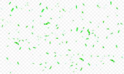 Vector transparent background with green confetti
