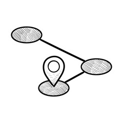 location pin handdrawn illustration