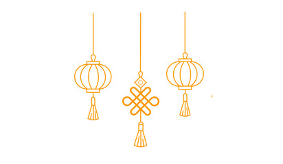 Chinese new year on a white background. chinese new year lanterns. Chinese new year symbol.